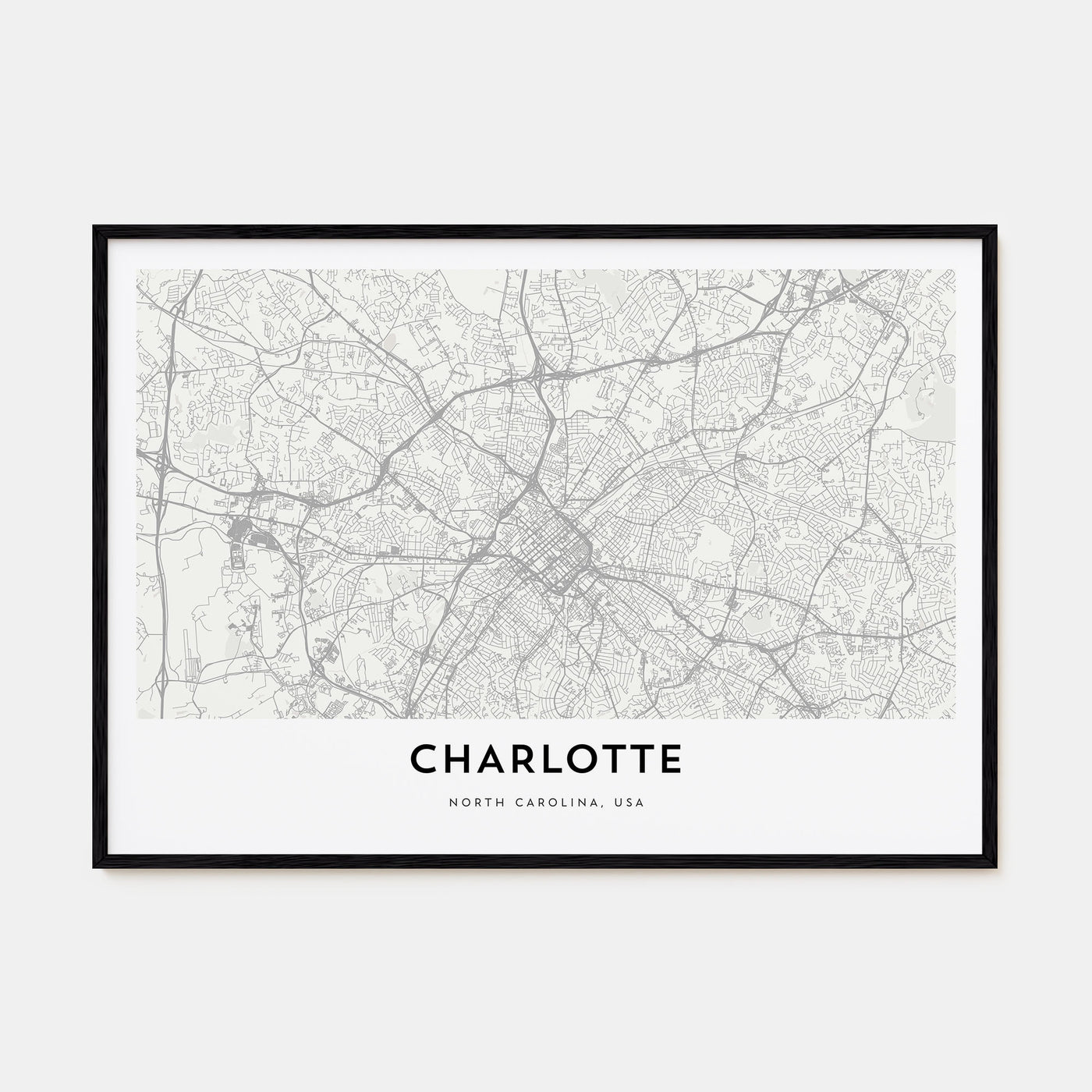 Charlotte Map Landscape Poster