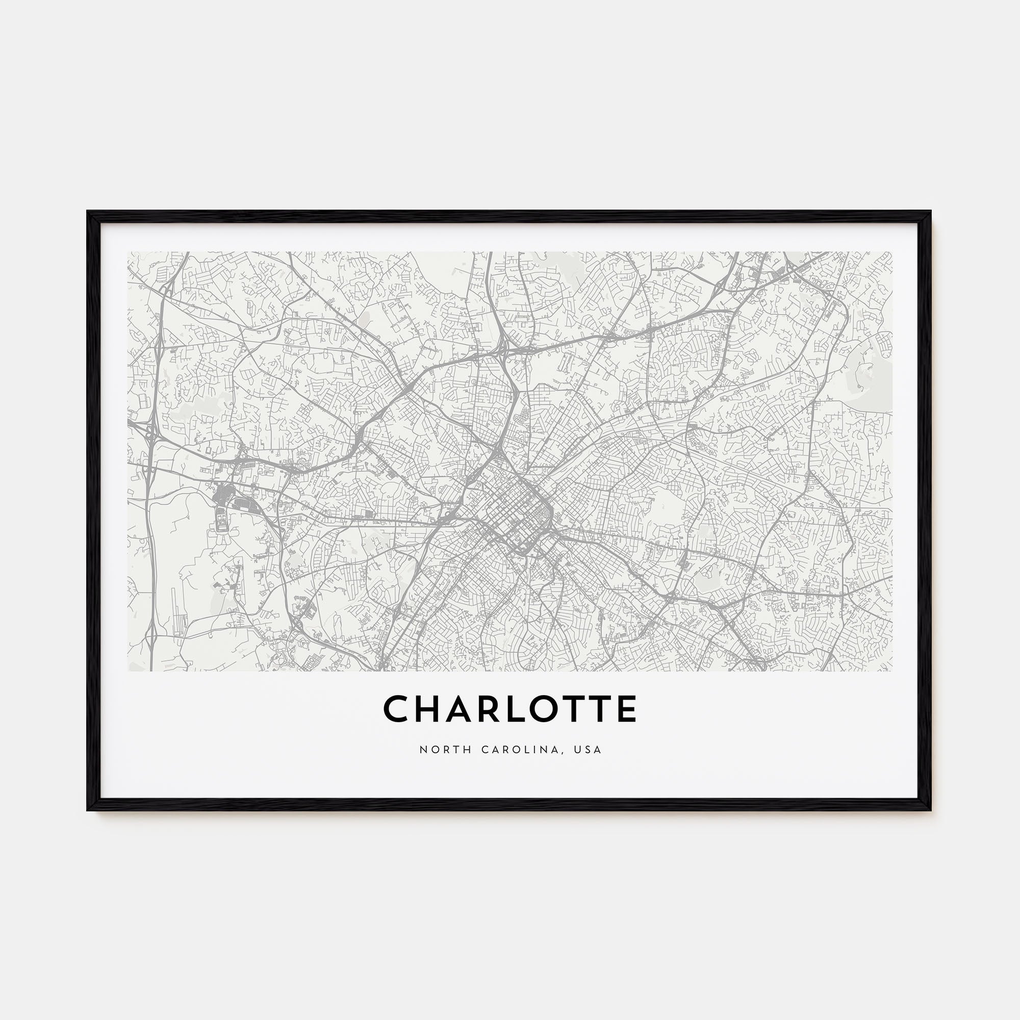 Charlotte Map Landscape Poster