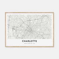 Charlotte Map Landscape Poster