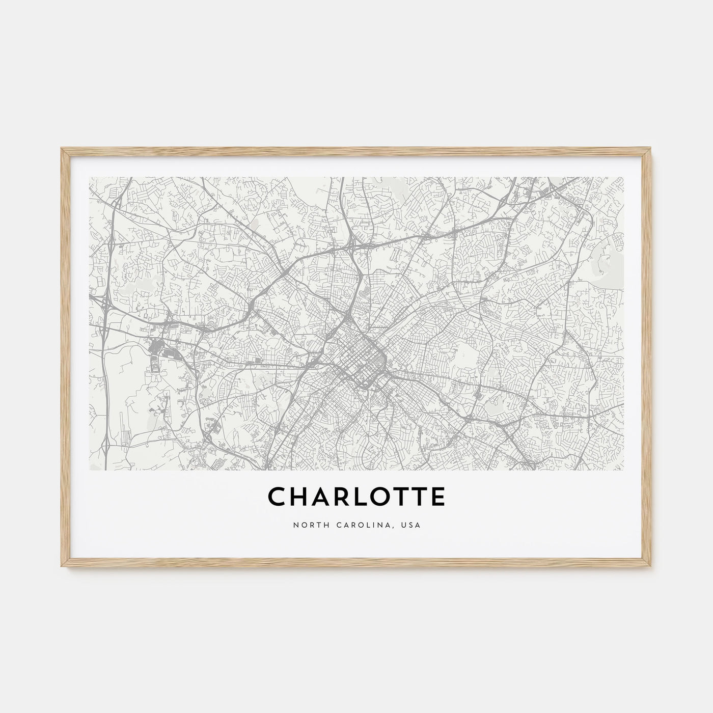 Charlotte Map Landscape Poster