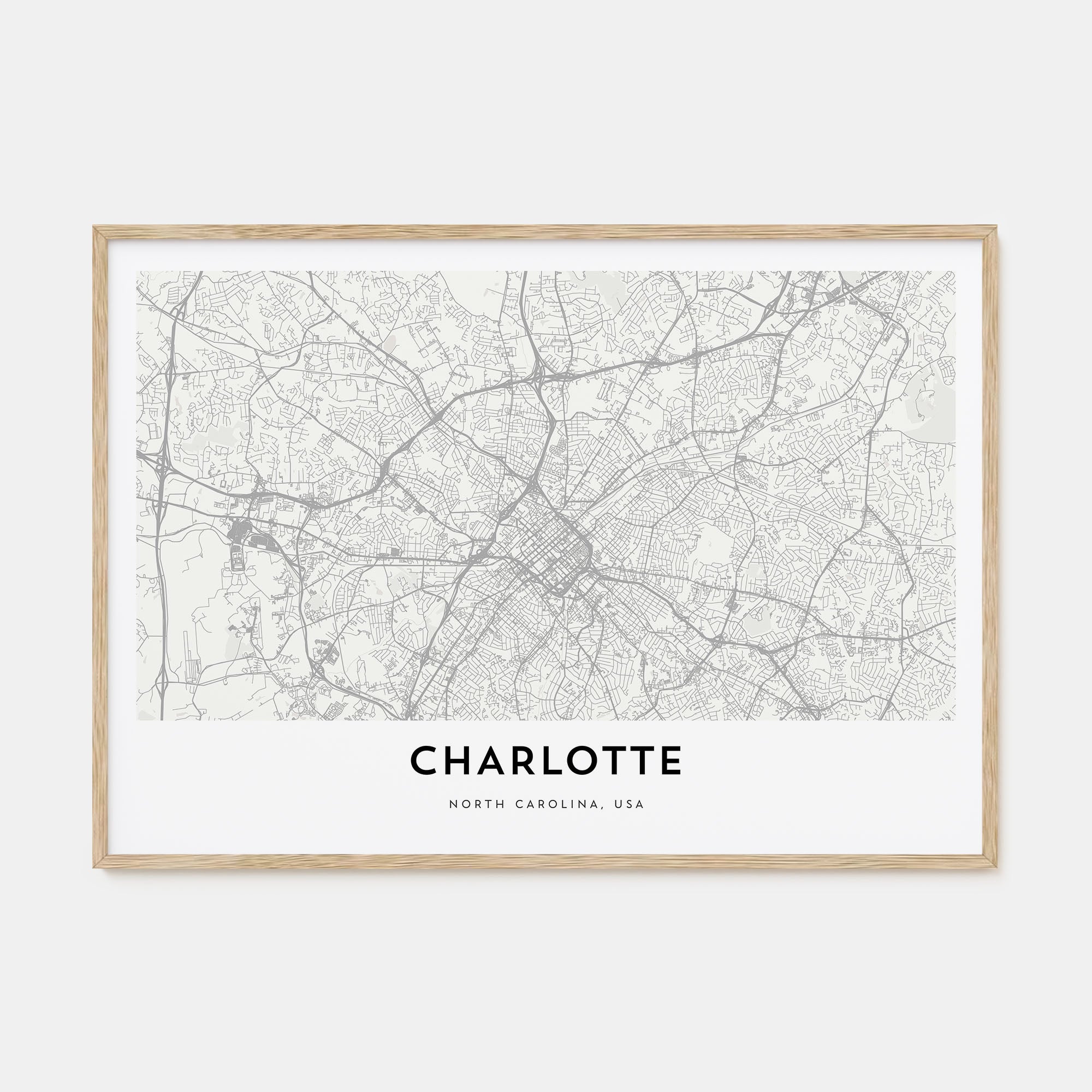 Charlotte Map Landscape Poster