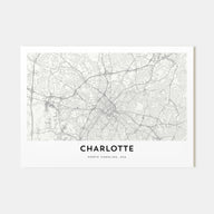 Charlotte Map Landscape Poster