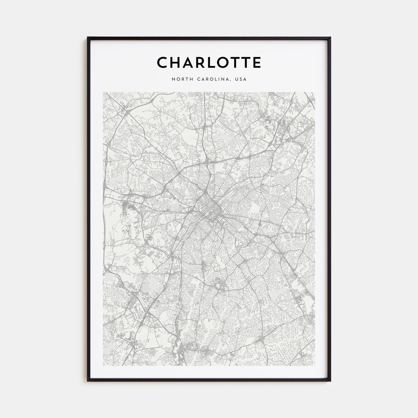 Charlotte Map Portrait Poster