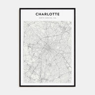 Charlotte Map Portrait Poster