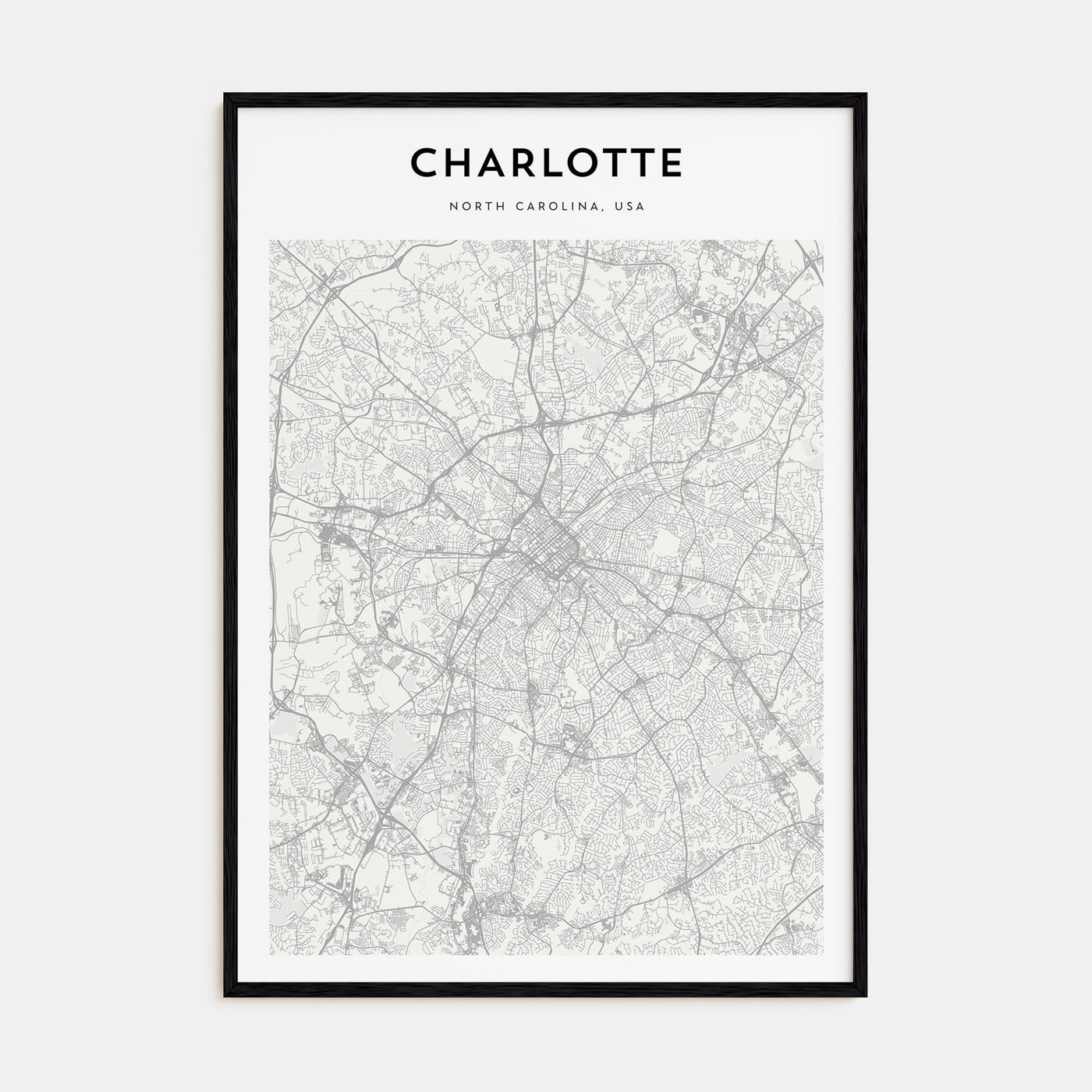 Charlotte Map Portrait Poster