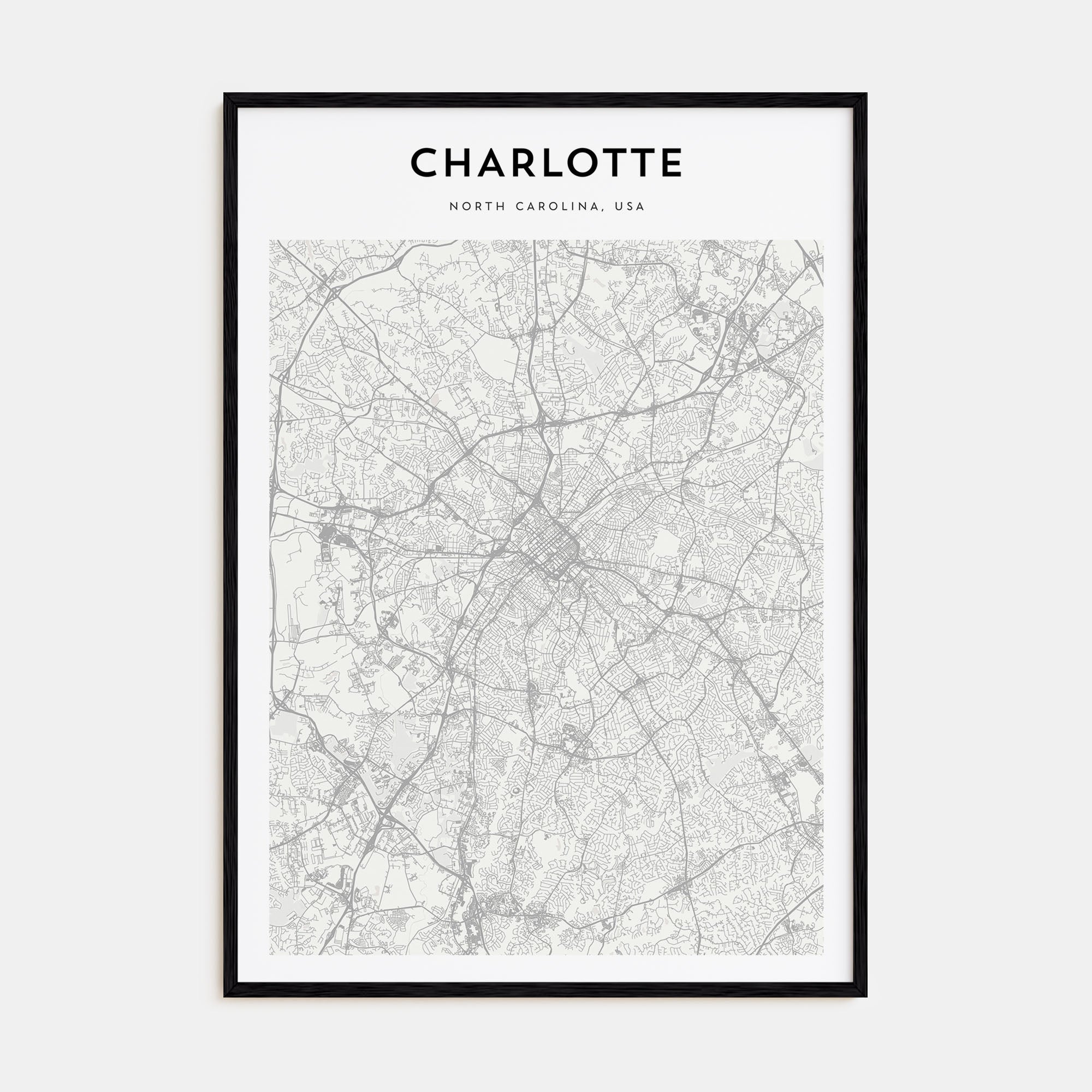 Charlotte Map Portrait Poster