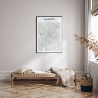 Charlotte Map Portrait Poster