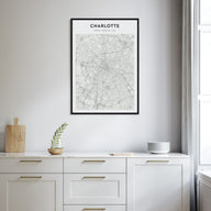 Charlotte Map Portrait Poster