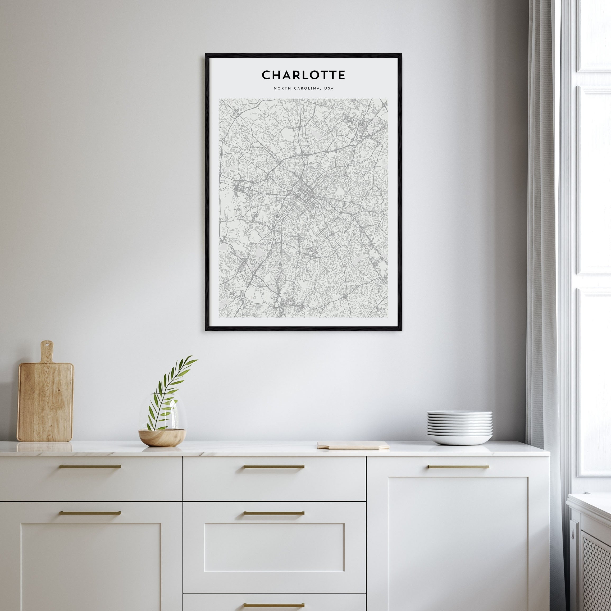 Charlotte Map Portrait Poster