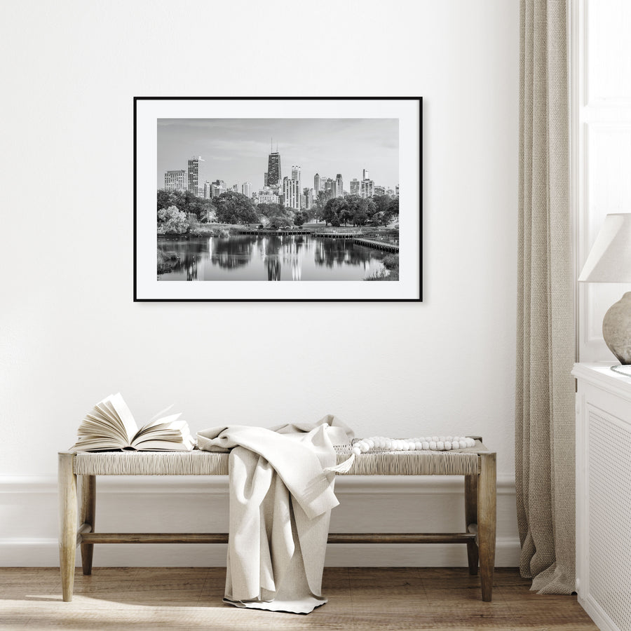 Chicago Landscape B&W No 2 Poster