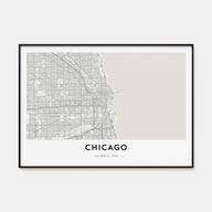 Chicago Map Landscape Poster