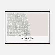 Chicago Map Landscape Poster