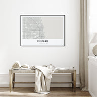 Chicago Map Landscape Poster