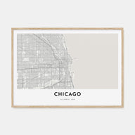 Chicago Map Landscape Poster