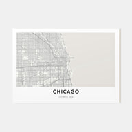 Chicago Map Landscape Poster