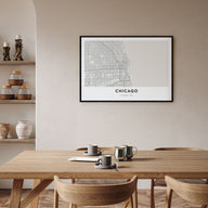 Chicago Map Landscape Poster