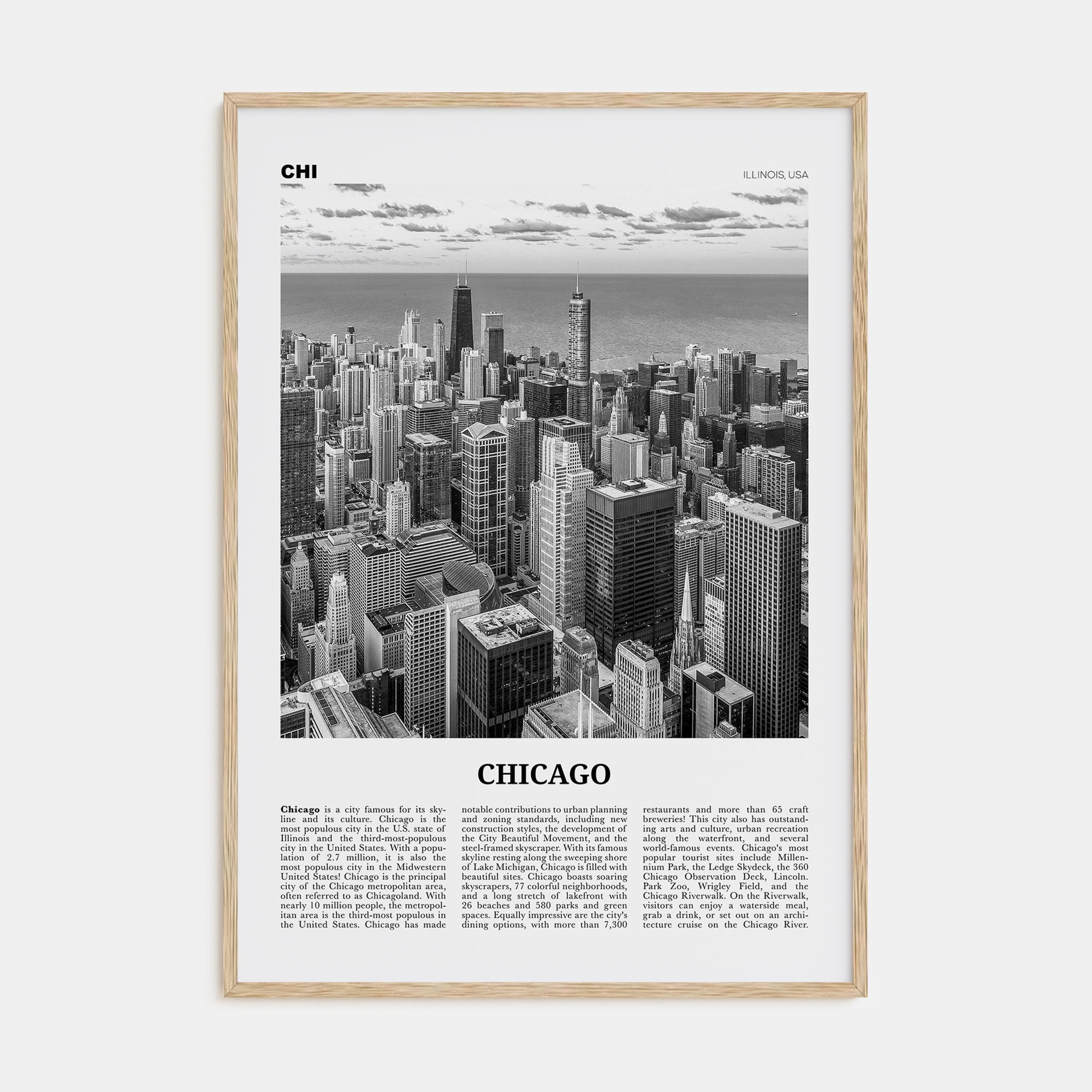 Chicago Travel B&W No 1 Poster