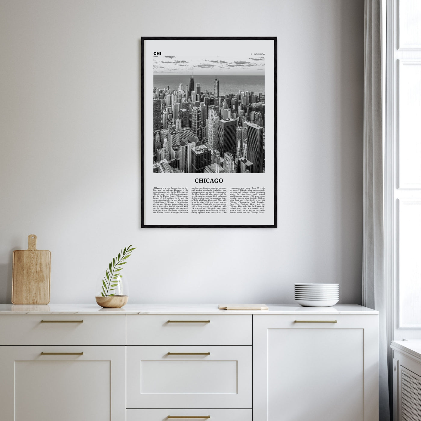 Chicago Travel B&W No 1 Poster
