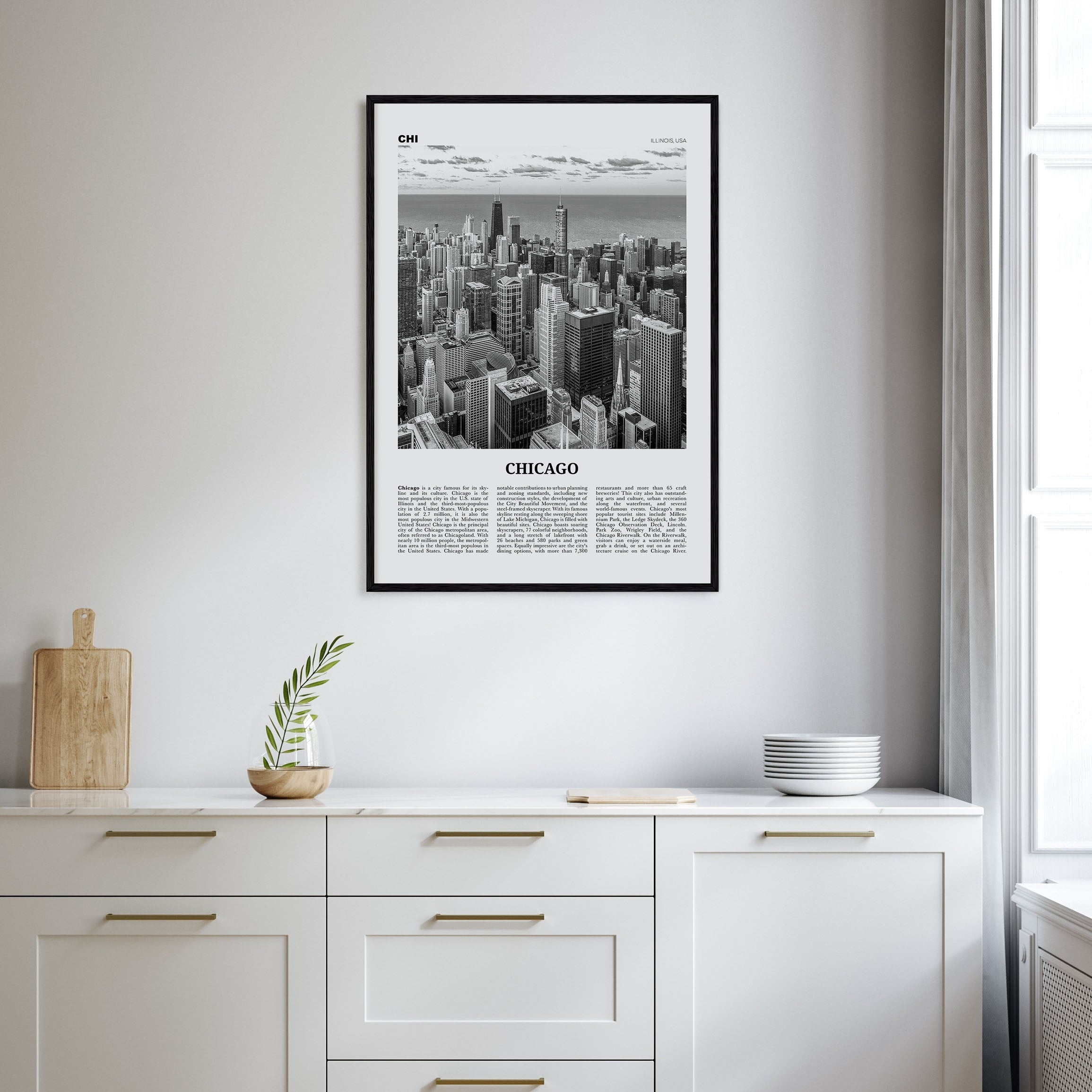 Chicago Travel B&W No 1 Poster