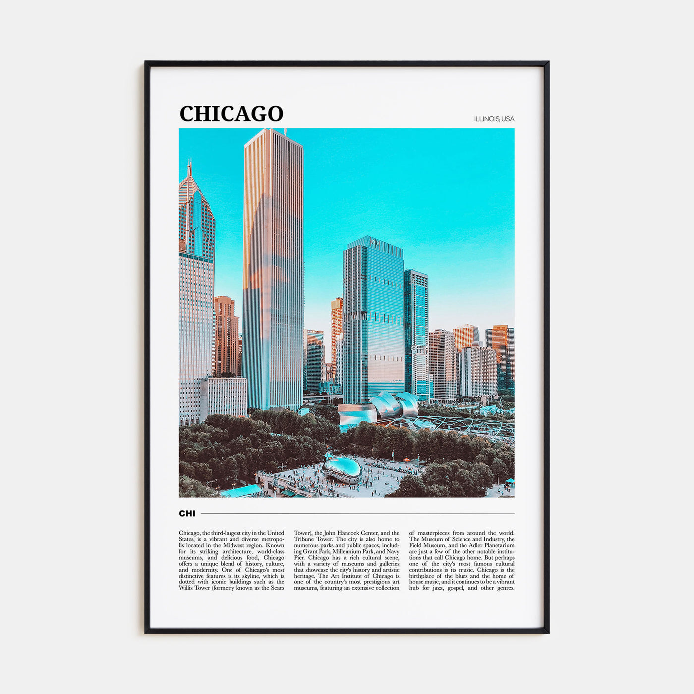 Chicago Travel Color No 1 Poster