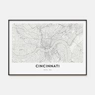 Cincinnati Map Landscape Poster