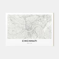 Cincinnati Map Landscape Poster