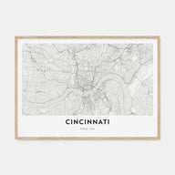 Cincinnati Map Landscape Poster
