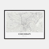 Cincinnati Map Landscape Poster