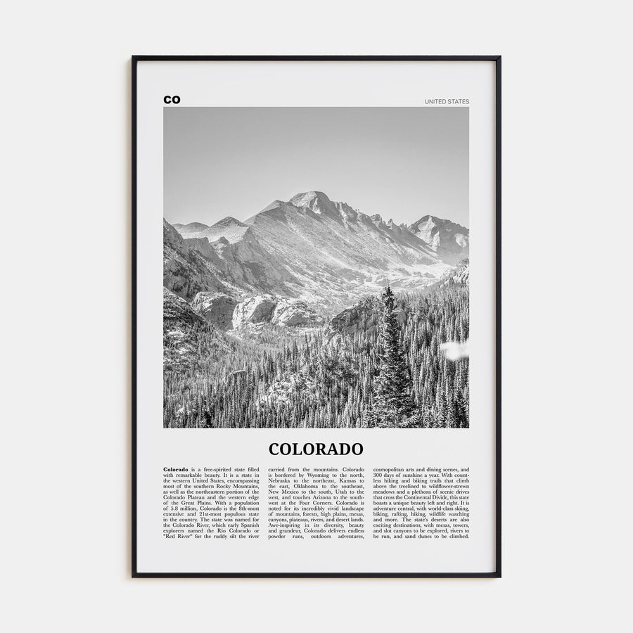 Colorado Travel B&W No 1 Poster