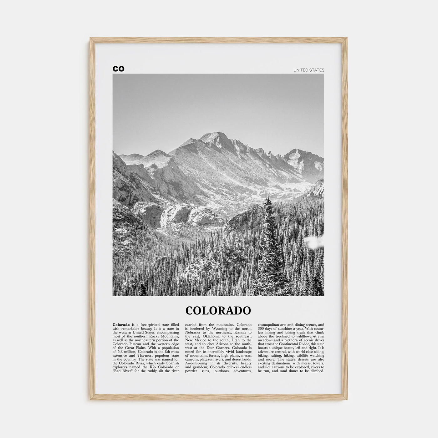 Colorado Travel B&W No 1 Poster