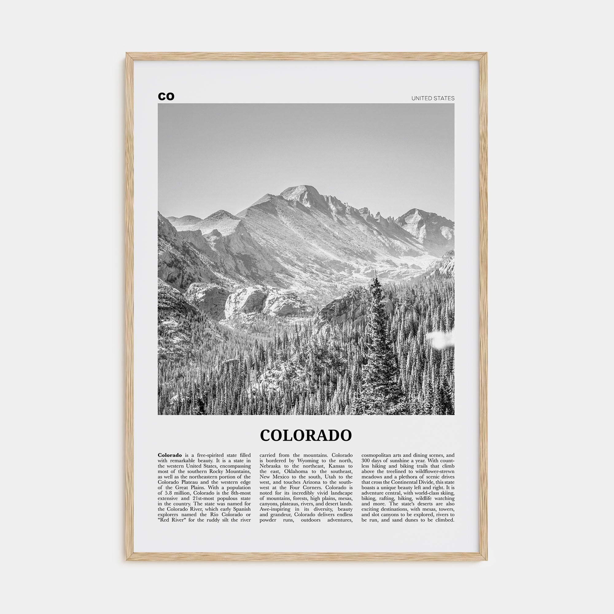Colorado Travel B&W No 1 Poster