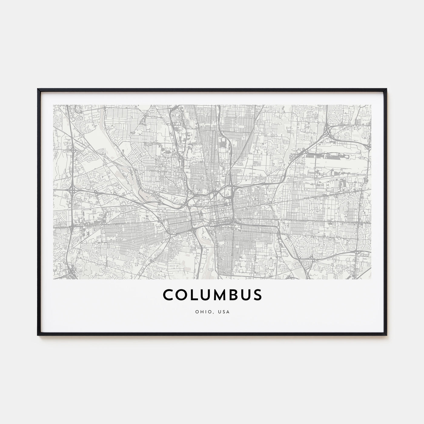 Columbus, Ohio Map Landscape Poster