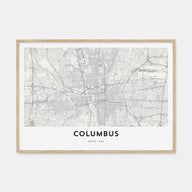 Columbus, Ohio Map Landscape Poster
