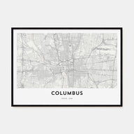Columbus, Ohio Map Landscape Poster