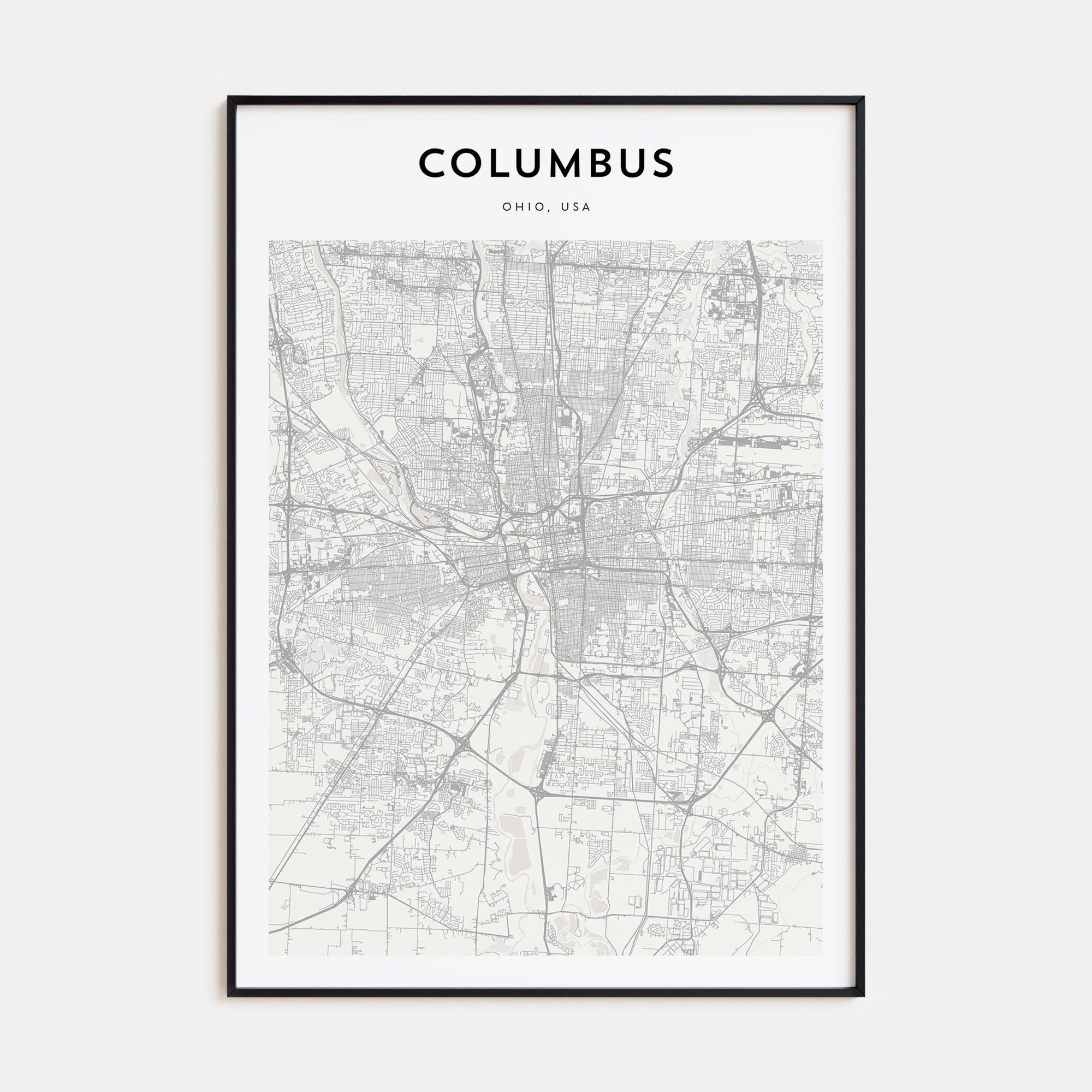 Columbus, Ohio Map Portrait Poster