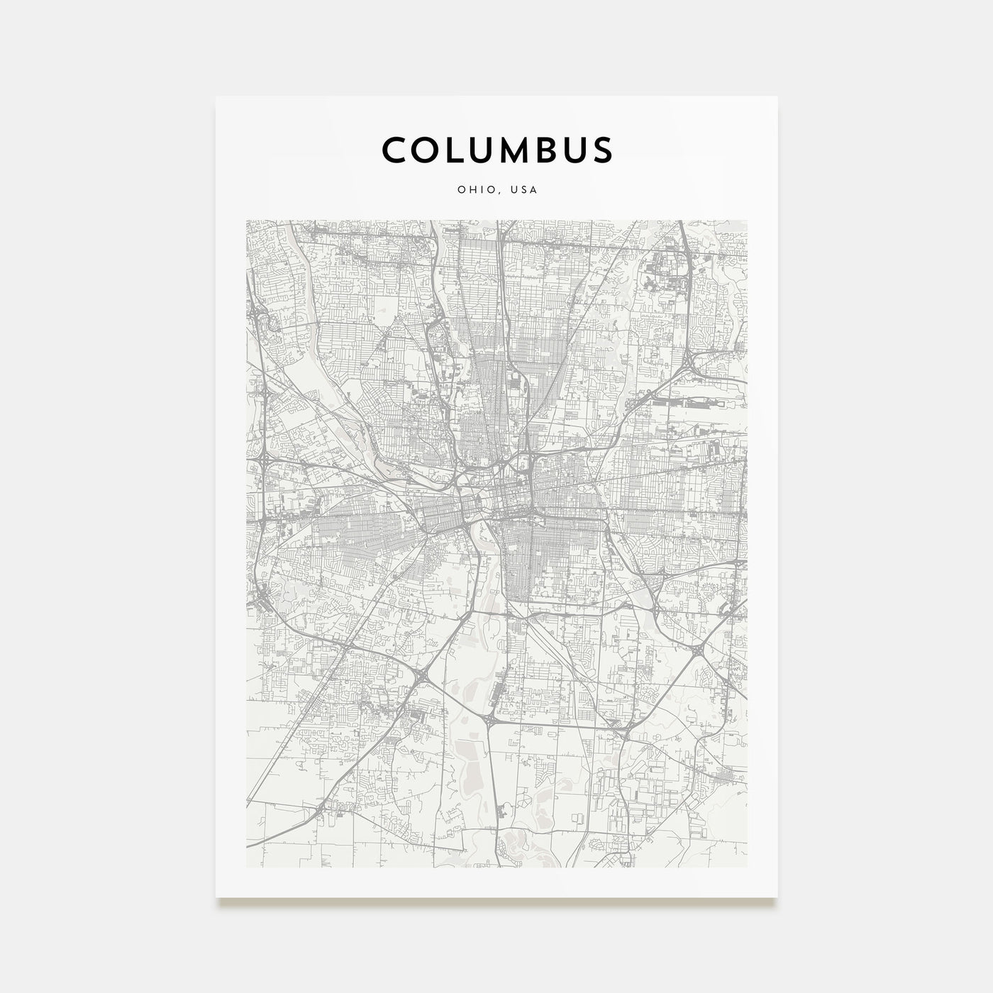 Columbus, Ohio Map Portrait Poster