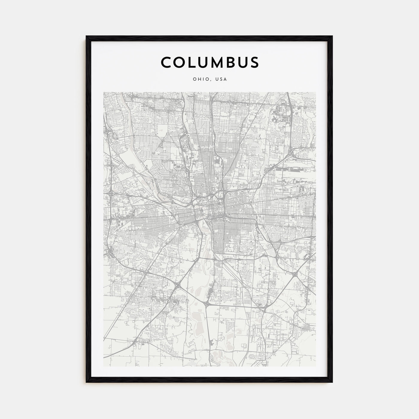 Columbus, Ohio Map Portrait Poster