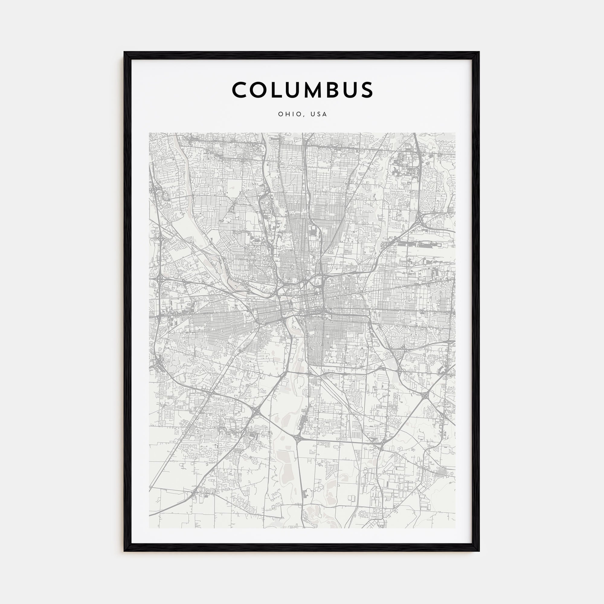 Columbus, Ohio Map Portrait Poster