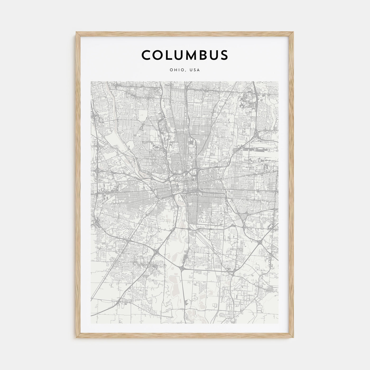 Columbus, Ohio Map Portrait Poster