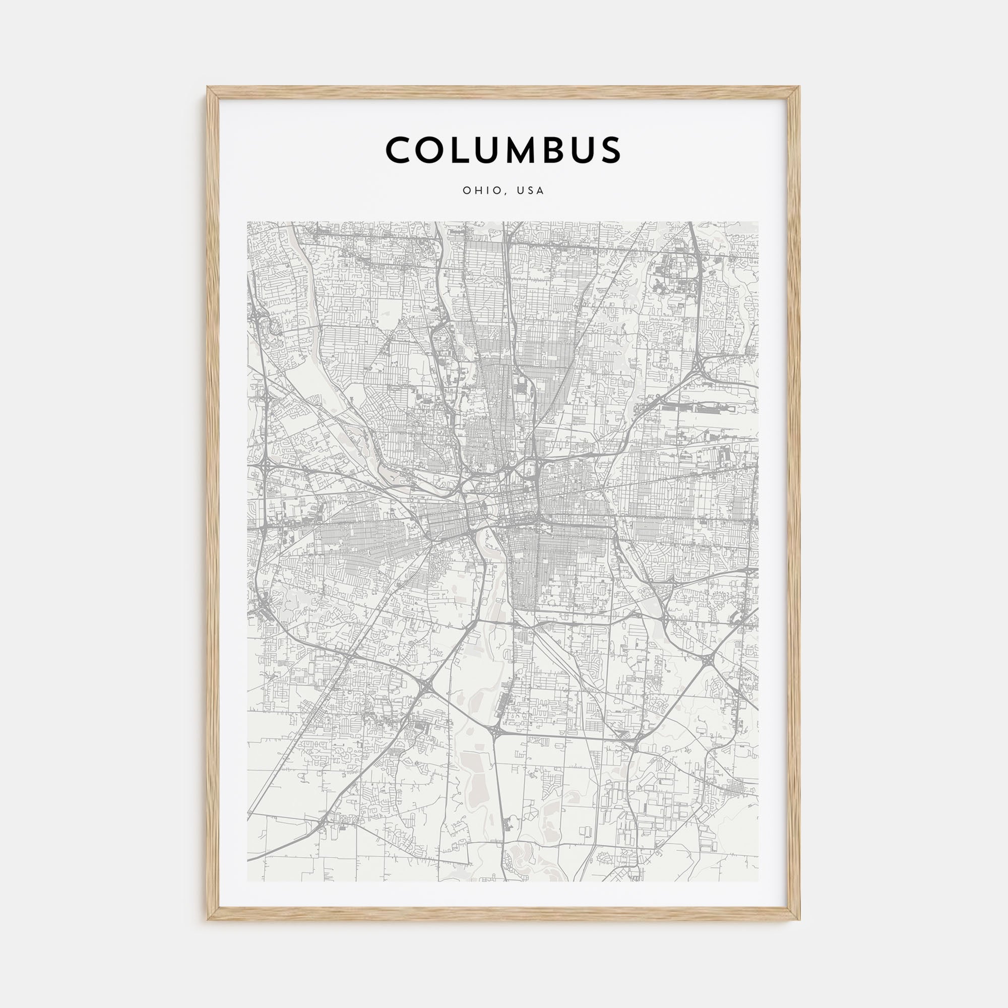 Columbus, Ohio Map Portrait Poster