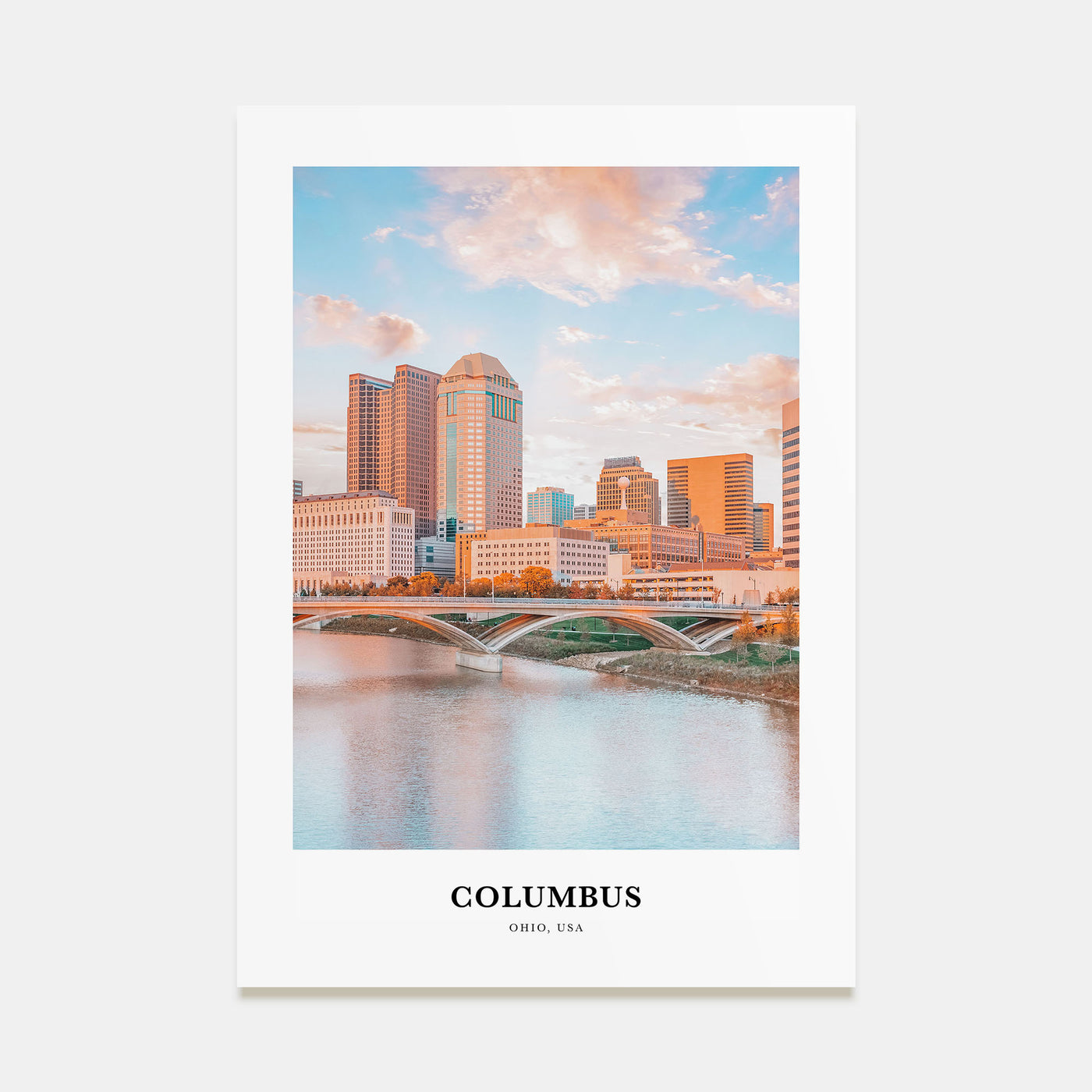 Columbus, Ohio Portrait Color No 1 Poster