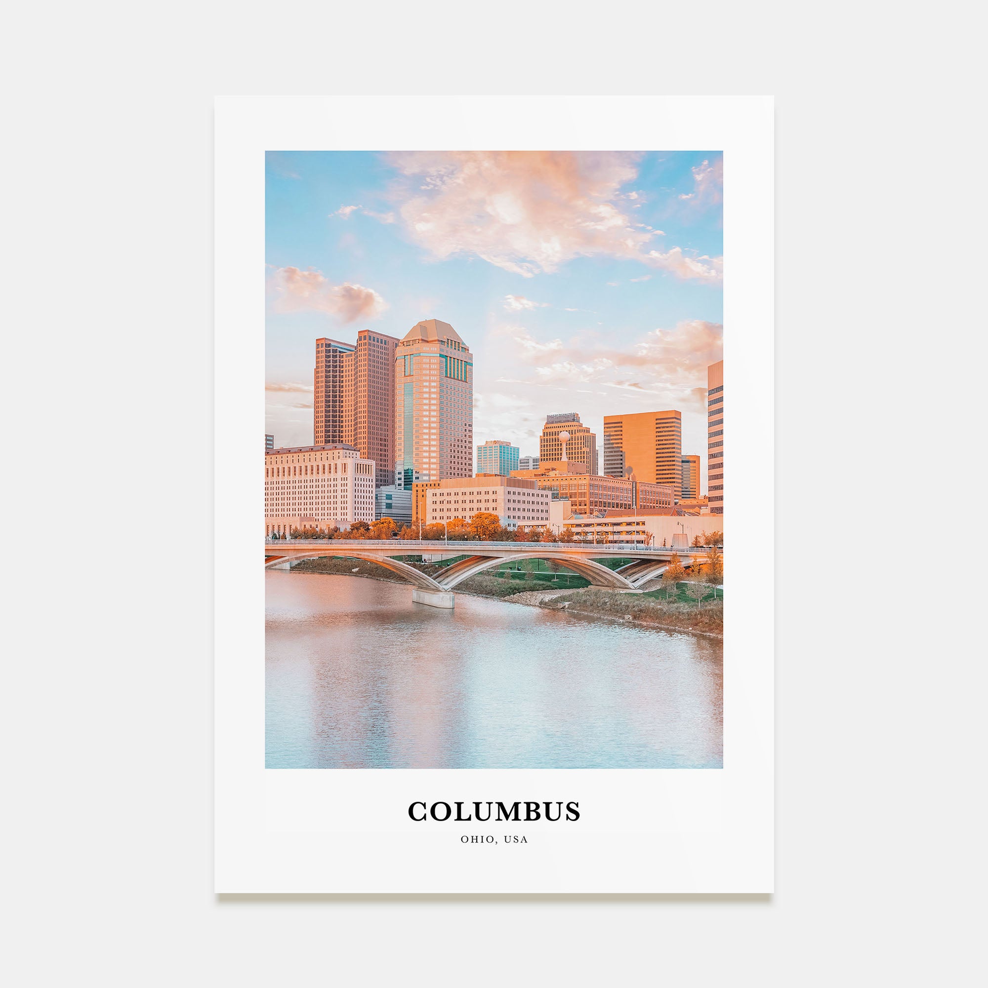 Columbus, Ohio Portrait Color No 1 Poster