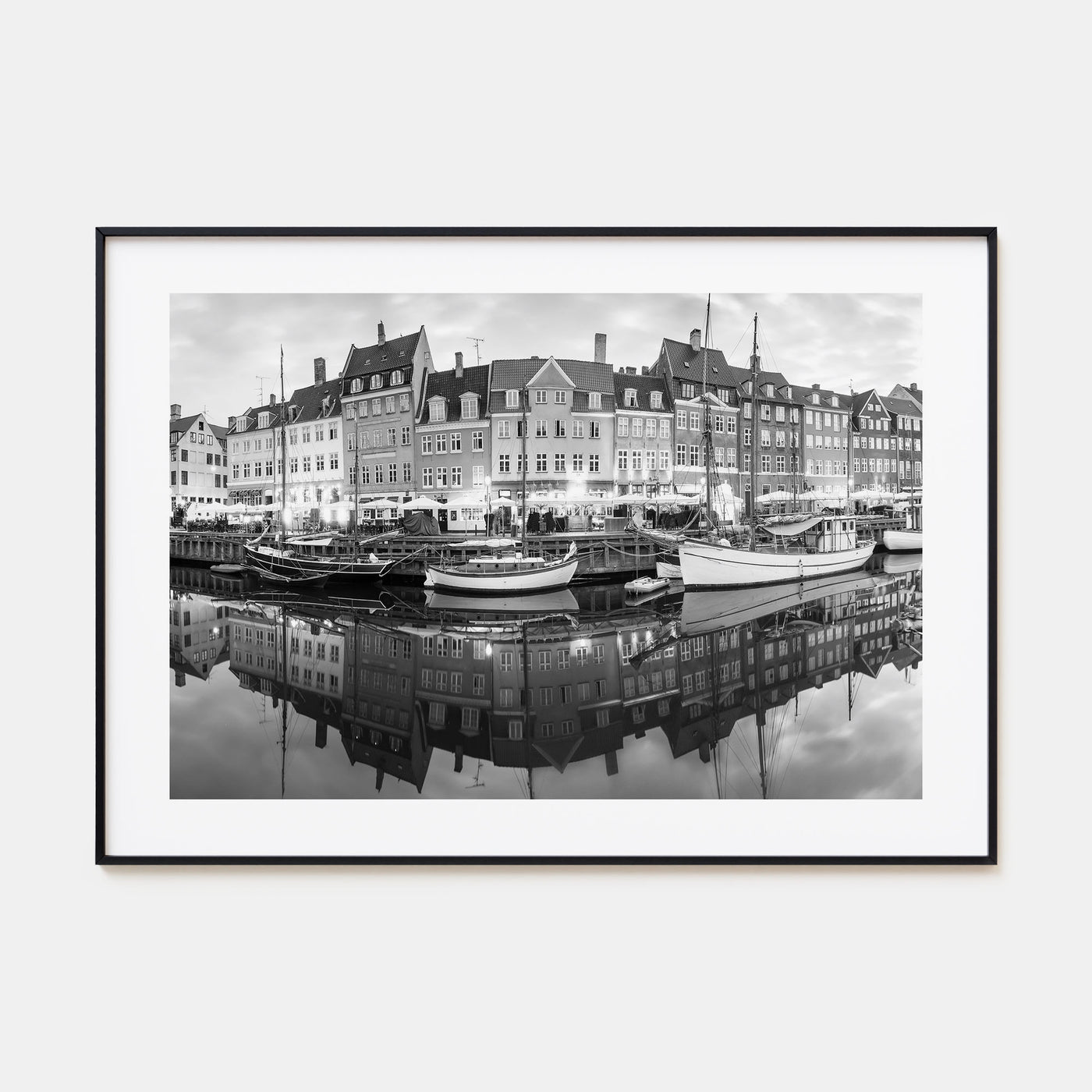Copenhagen Landscape B&W Poster