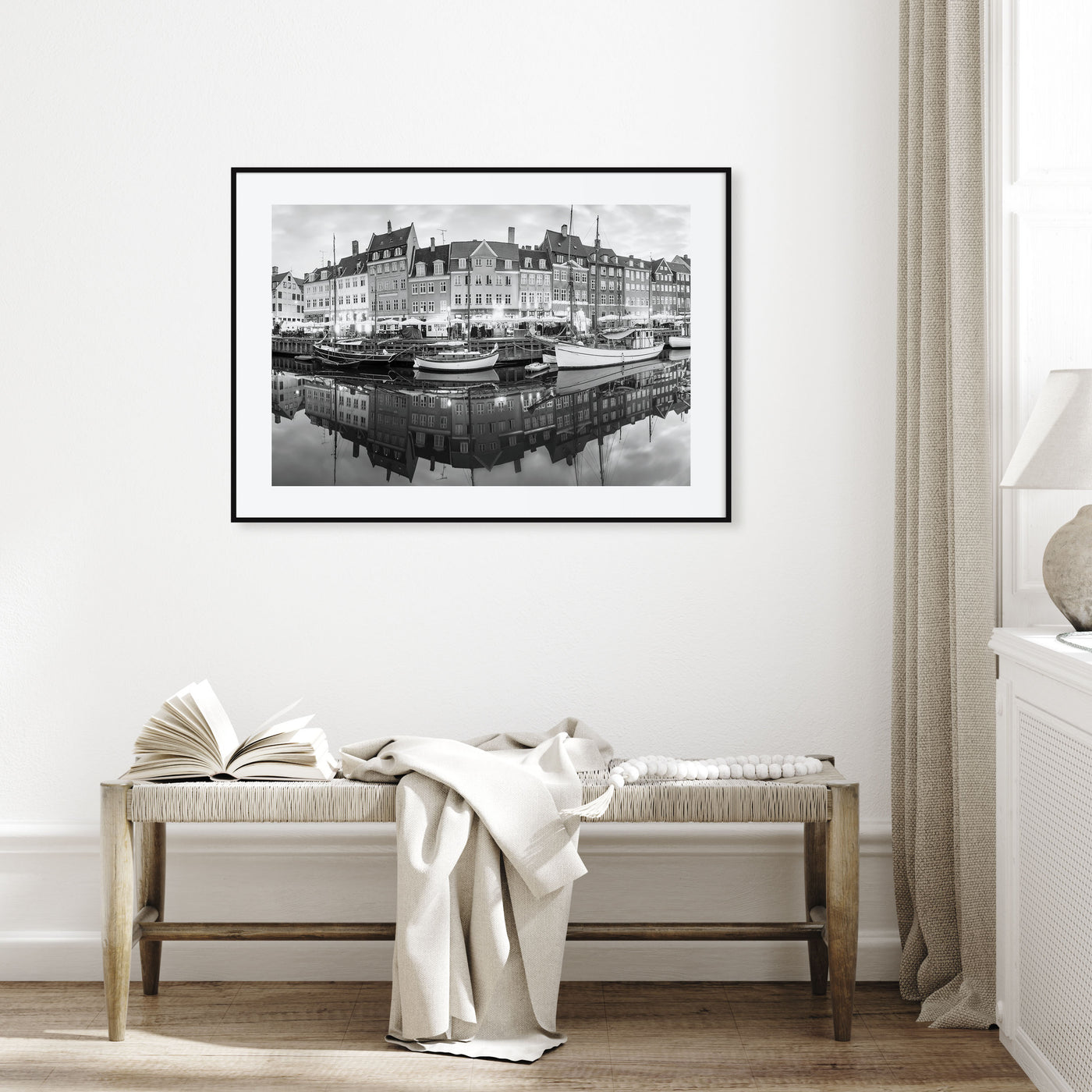 Copenhagen Landscape B&W Poster