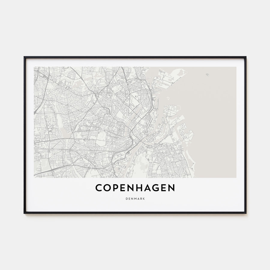 Copenhagen Map Landscape Poster
