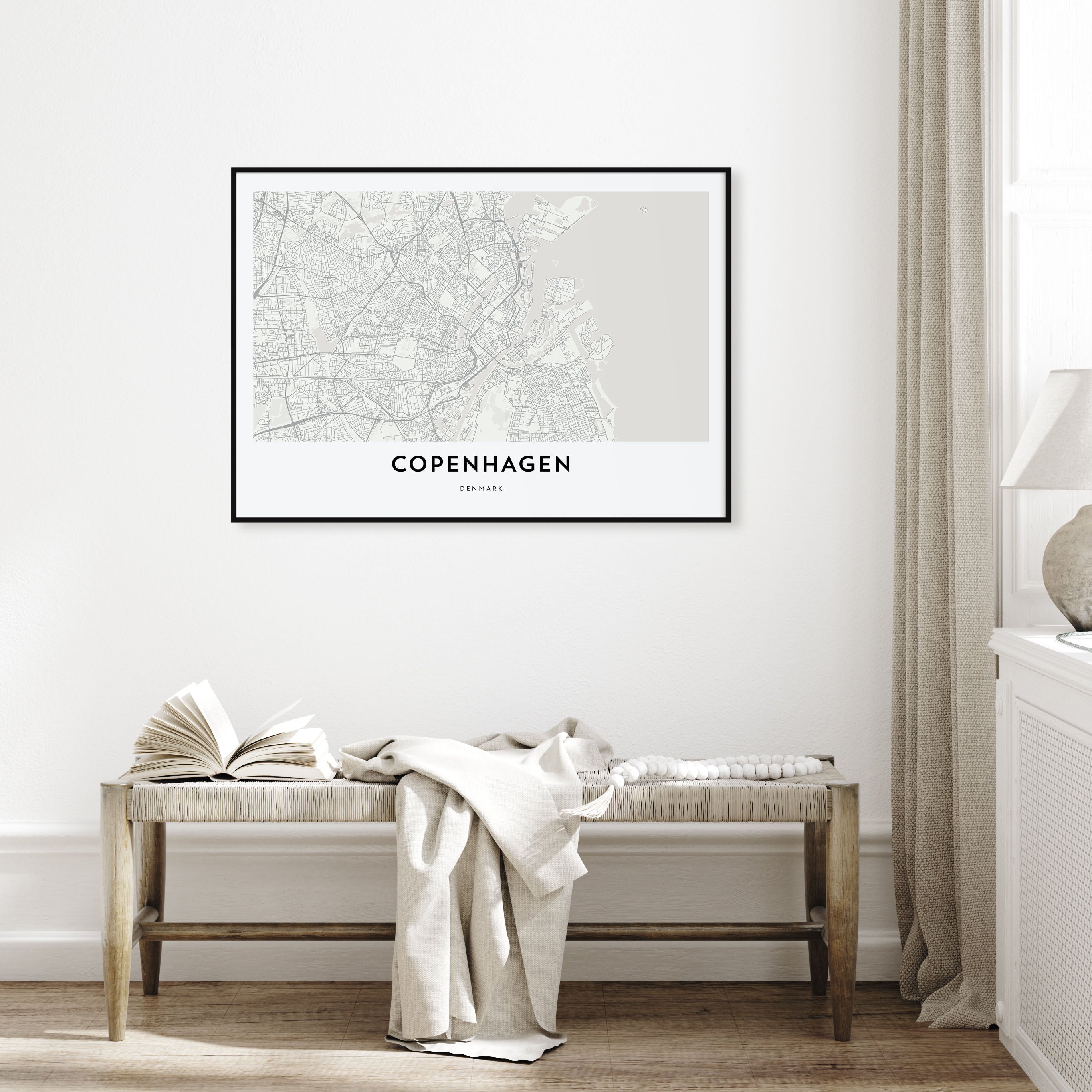 Copenhagen Map Landscape Poster