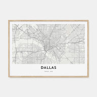 Dallas Map Landscape Poster