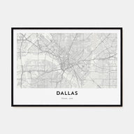 Dallas Map Landscape Poster