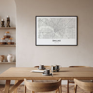 Dallas Map Landscape Poster