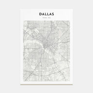 Dallas Map Portrait Poster